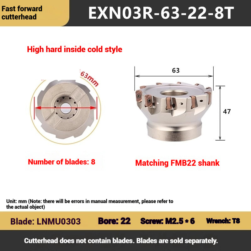 1113-EXN03R fast feed milling cutter disk Toshiba double-sided open roughness internal coolant water discharge milling cutter disk LNMU0303 milling cutter blade Shandong Denso Pricision Tools Co.,Ltd.